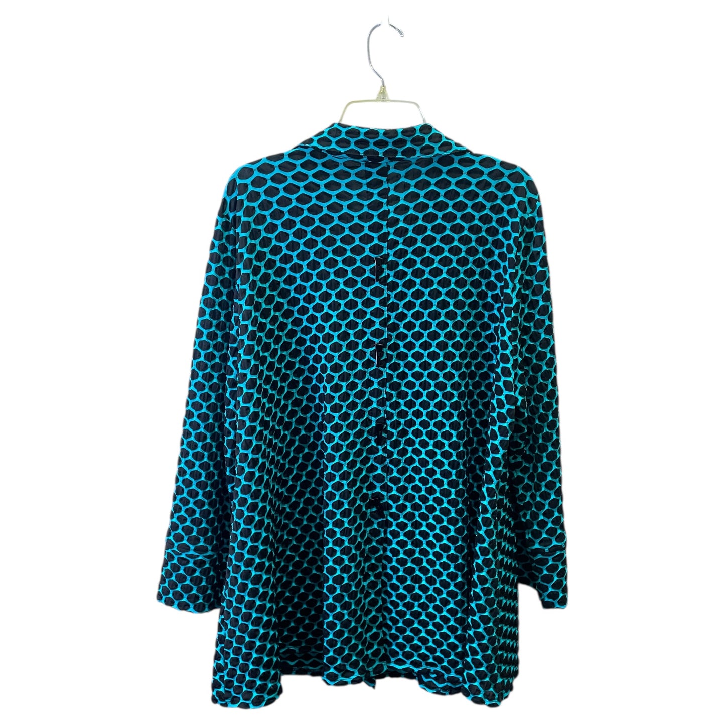 Top Ls By Connie K In Black & Blue, Size:1X