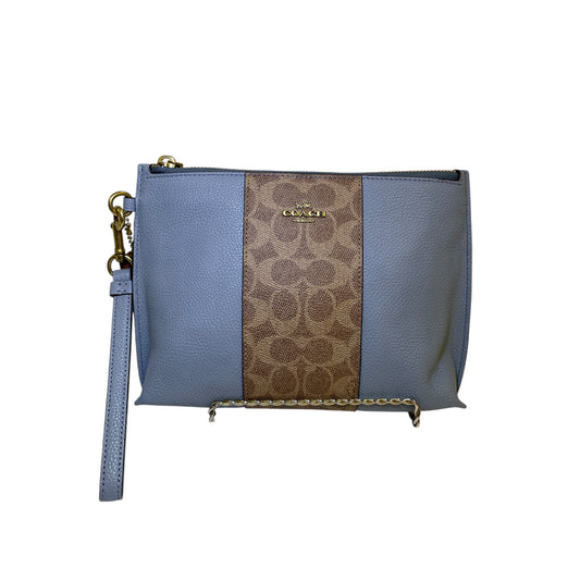 Wristlet Designer By Coach In Blue & Tan, Size:Large