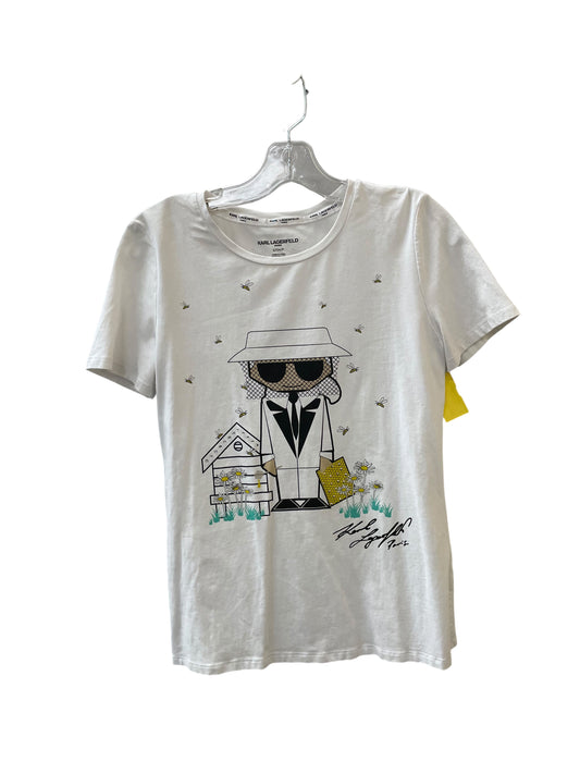 Top Ss Designer By Karl Lagerfeld In Black & White, Size:S