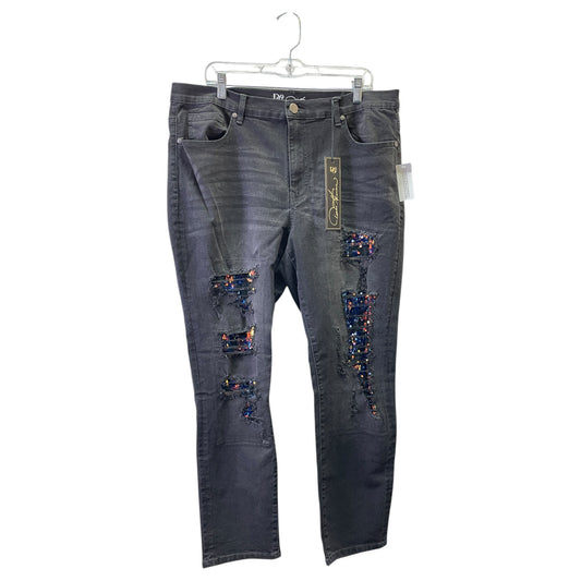 Jeans Straight By Diane Gilman In Black, Size:16