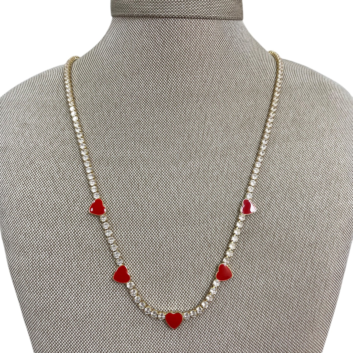 Necklace Choker & Collar By Melania Clara In Gold & Red