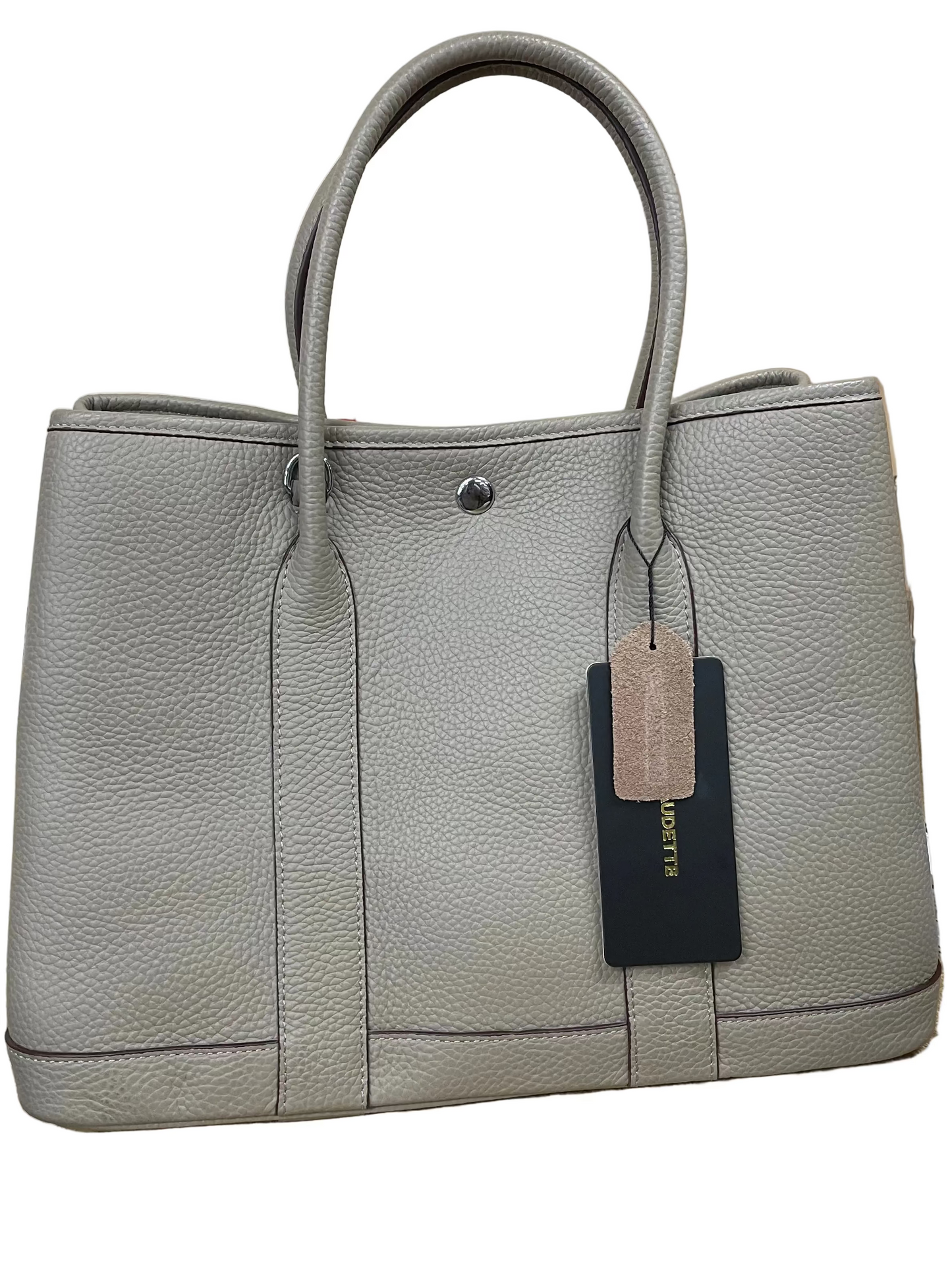 Handbag Leather By Claudette In Taupe, Size:Large