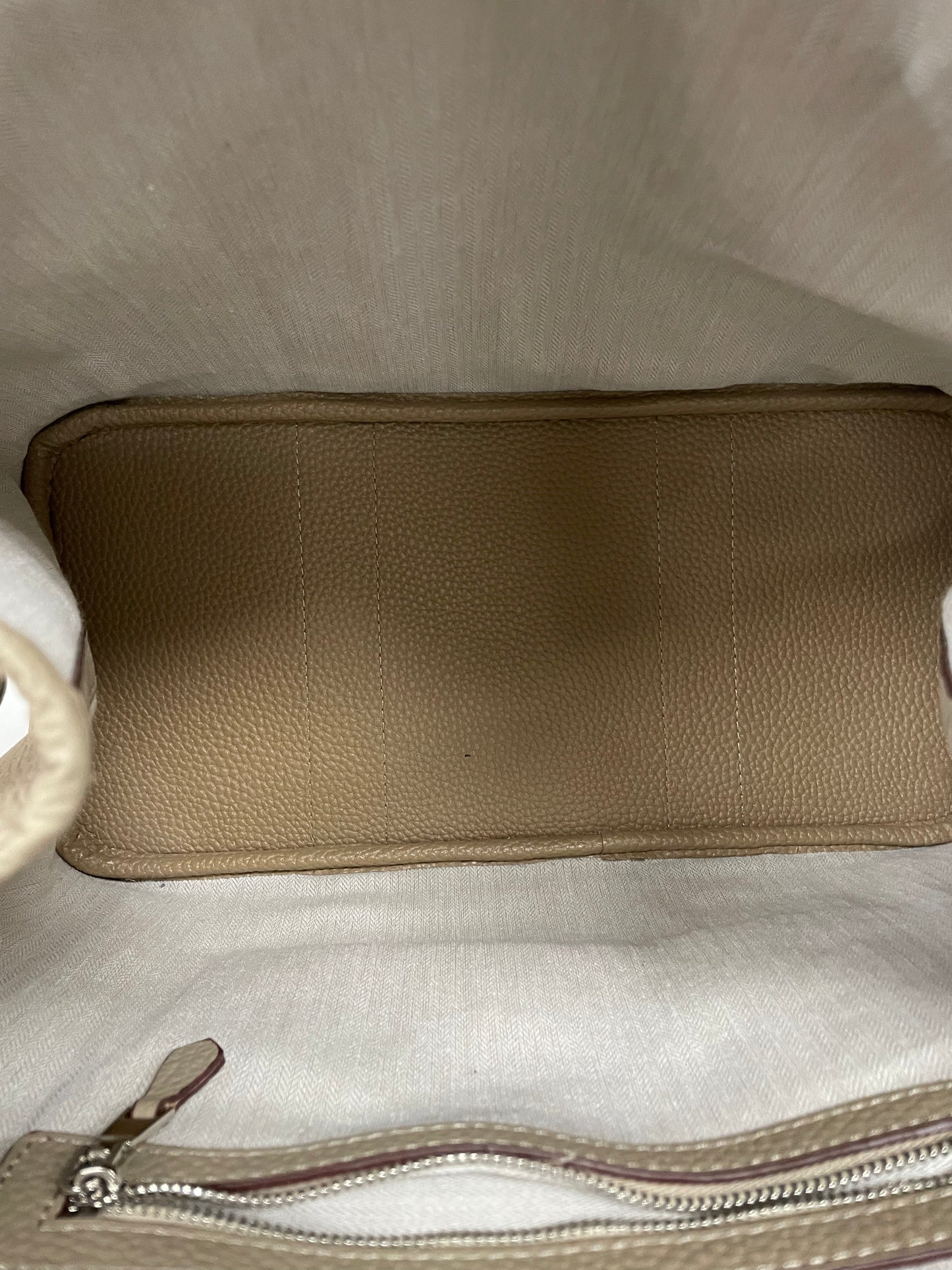 Handbag Leather By Claudette In Taupe, Size:Large