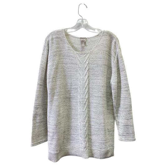 Sweater By Chicos In Gold & Grey, Size:L