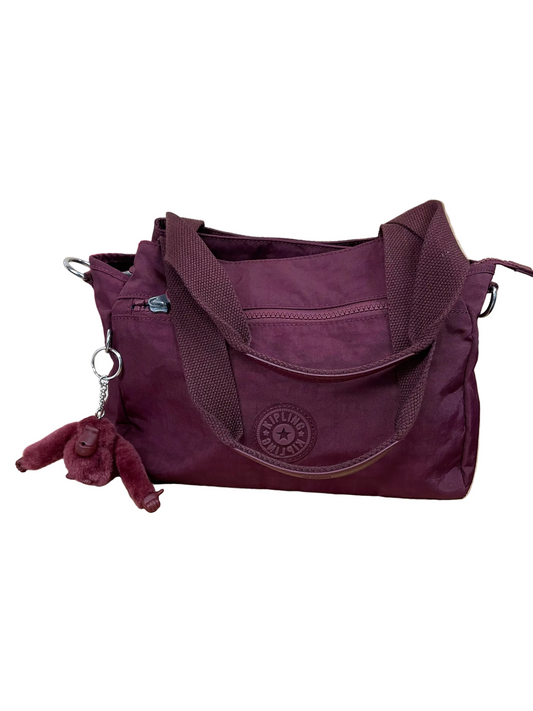 Handbag By Kipling In Maroon, Size:Medium
