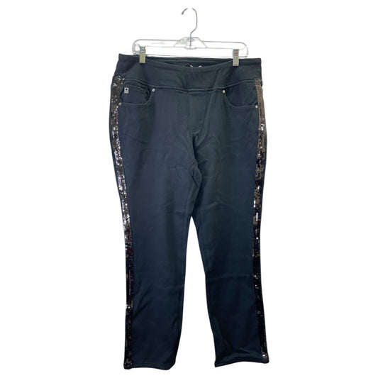 Jeans Straight By Belle By Kim Gravel In Black, Size:16