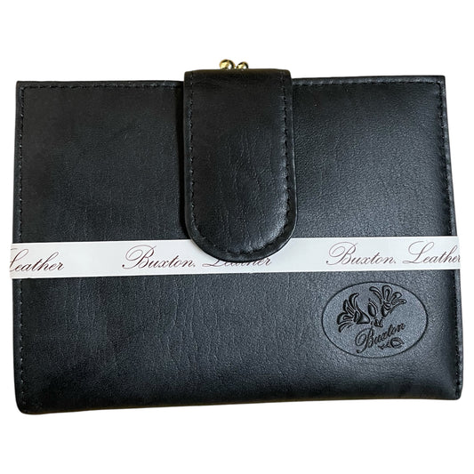 Wallet Leather By Buxton In Black, Size:Medium