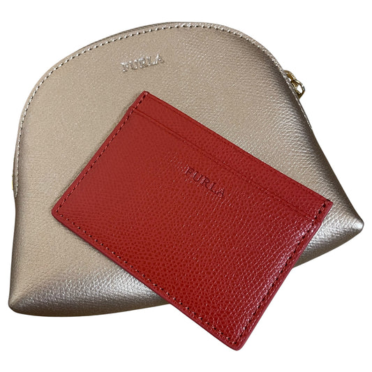 Clutch Luxury Designer By Furla In Gold, Size:Small