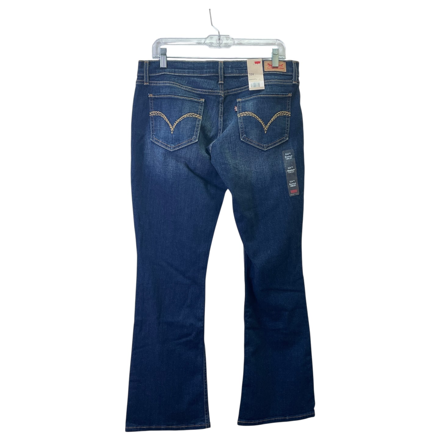 Jeans Boot Cut By Levis In Blue Denim, Size:12