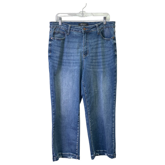 JEANS WIDE LEG by JUDY BLUE in BLUE DENIM, Size:10