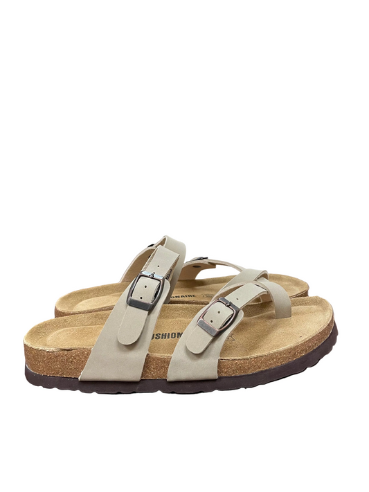 Sandals Flats By Cushionaire In Taupe, Size:7.5