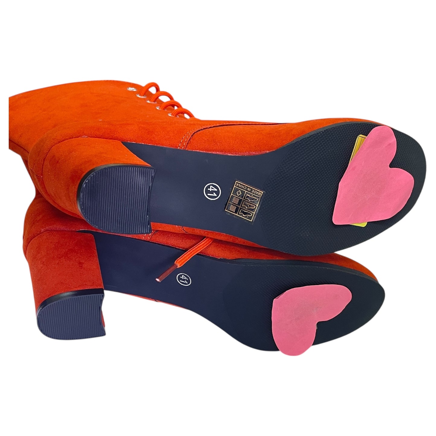 Boots Ankle Heels By BOOTS In Orange, Size:10