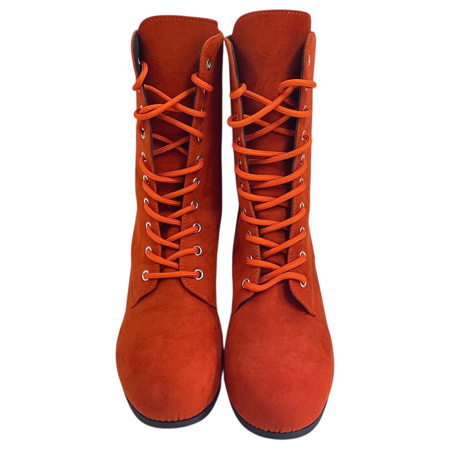 Boots Ankle Heels By BOOTS In Orange, Size:10