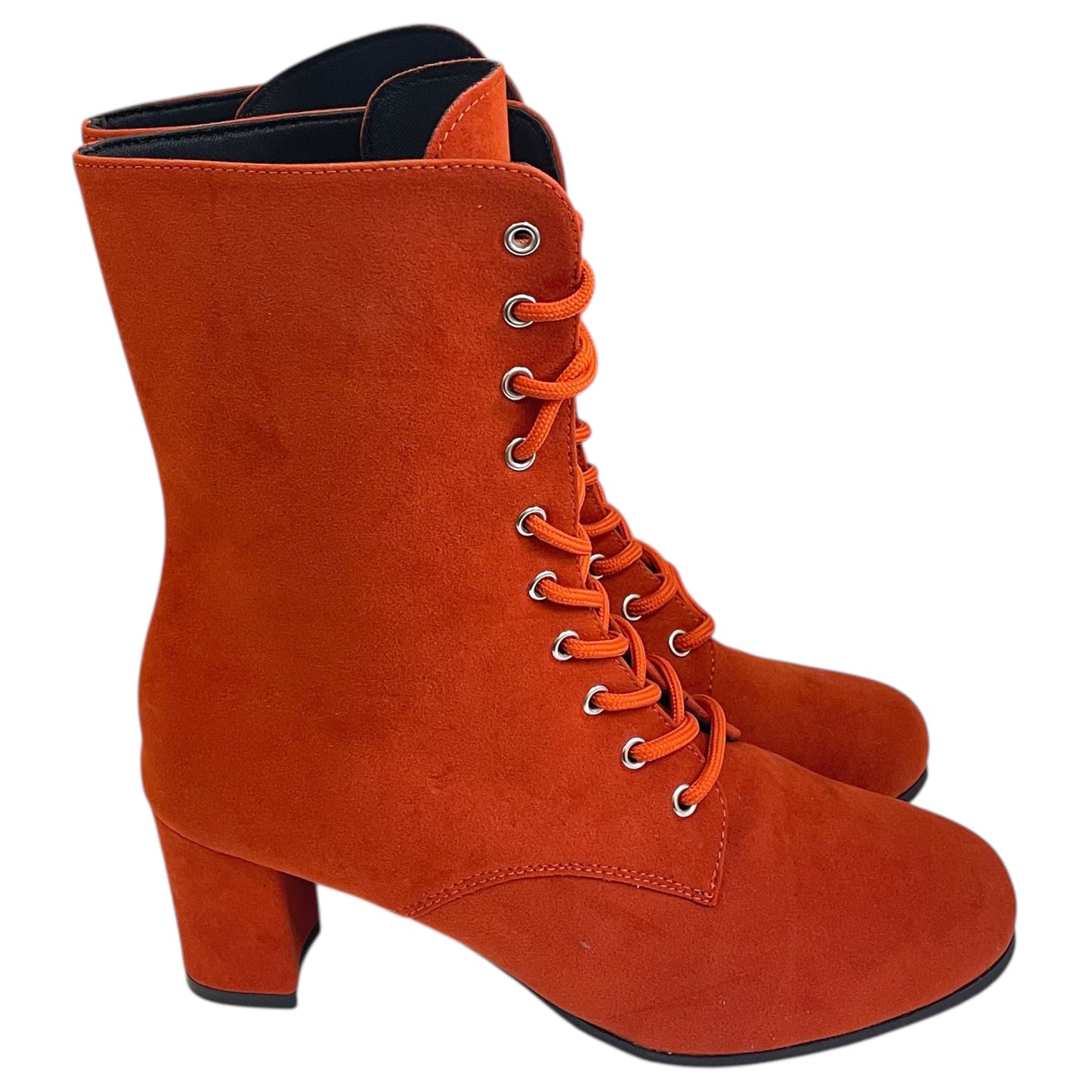 Boots Ankle Heels By BOOTS In Orange, Size:10