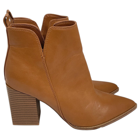 Boots Ankle Heels By Nine West In Tan, Size:7.5