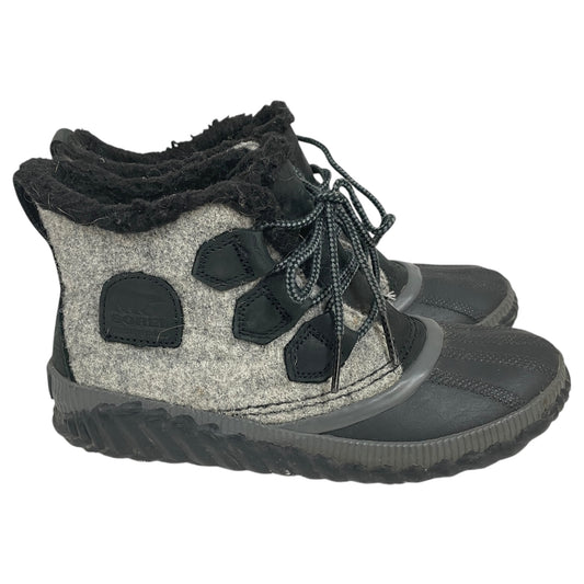 Boots Snow By Sorel In Black & Grey, Size:6