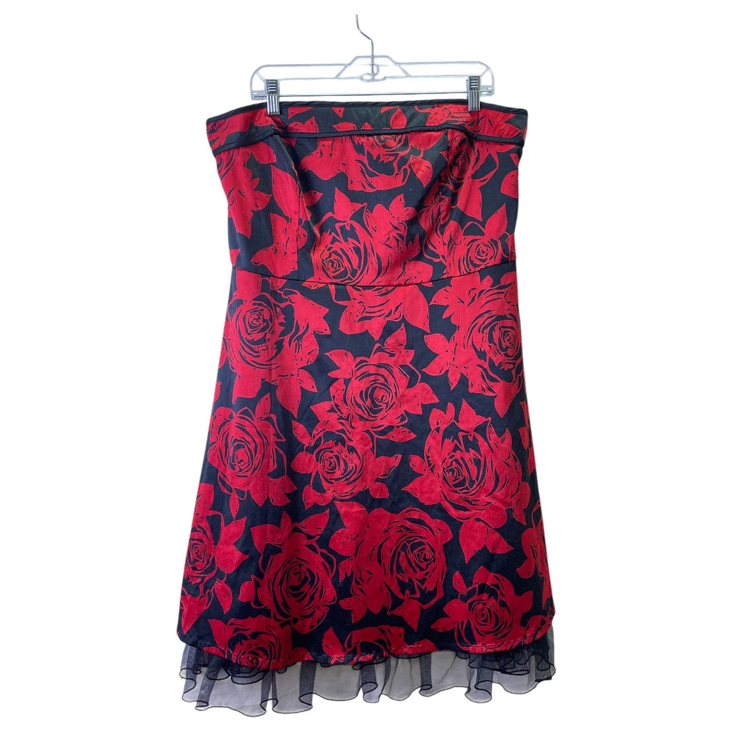 Dress Party Midi By Snap In Black & Red, Size:3