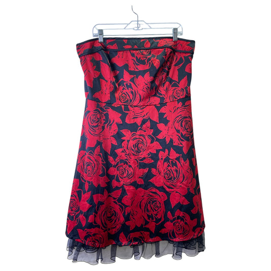 Dress Party Midi By Snap In Black & Red, Size:3