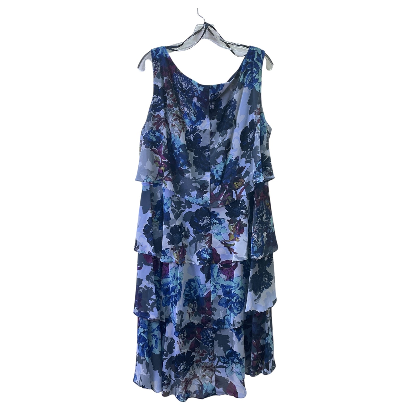 Dress Casual Short By Sl Fashions In Blue & Purple, Size:2X