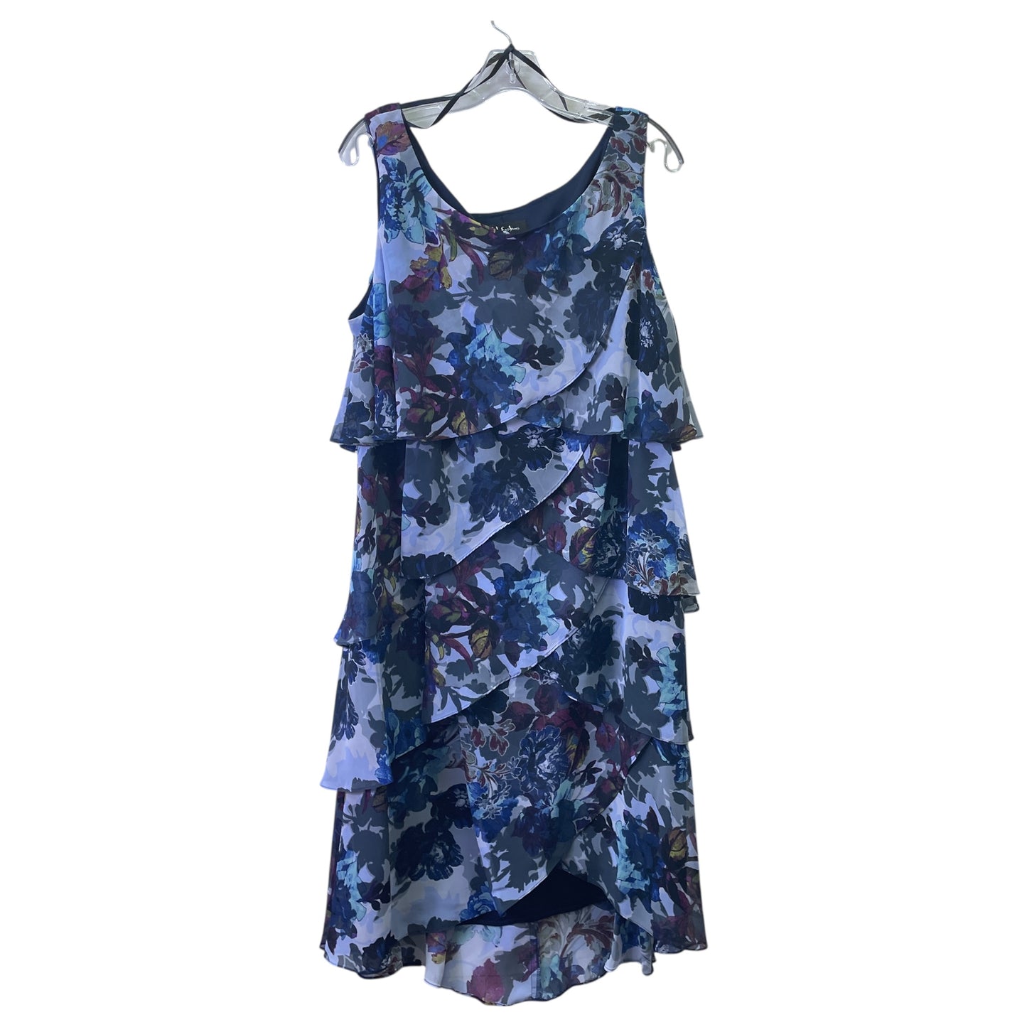 Dress Casual Short By Sl Fashions In Blue & Purple, Size:2X