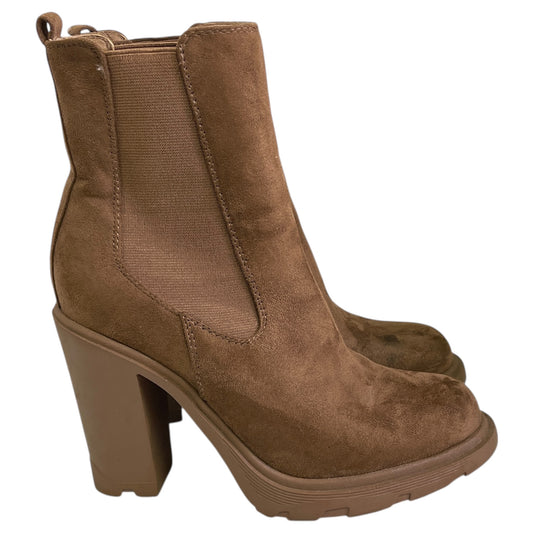 BOOTS ANKLE HEELS by NINE WEST In BROWN, Size: 8