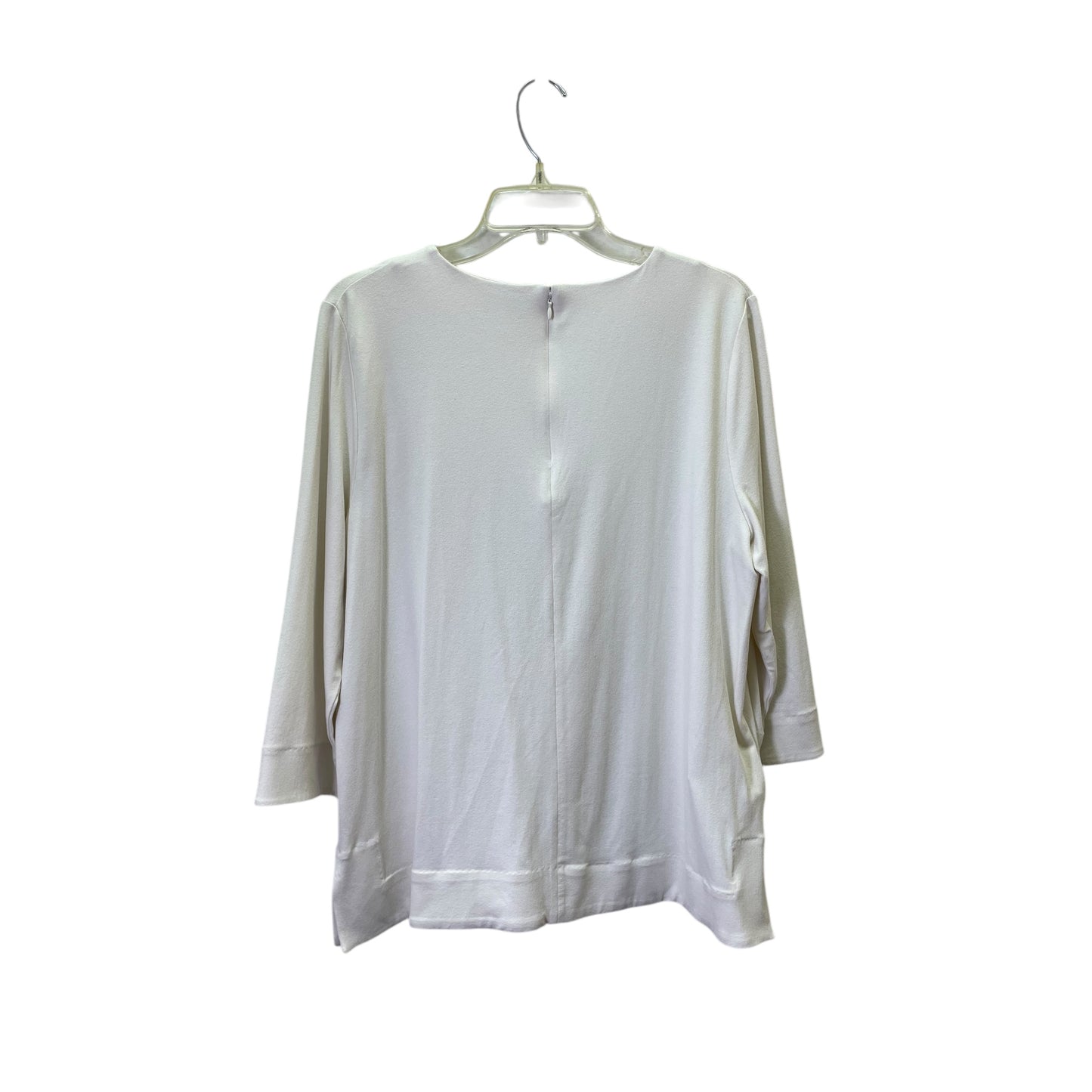 Top 3/4 Sleeve By Ann Taylor In White, Size:Xl