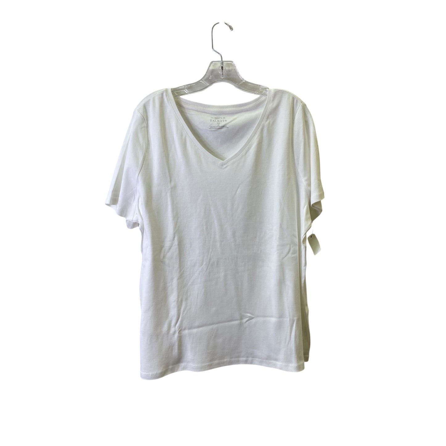 Top Ss Basic By Talbots In White, Size:2X