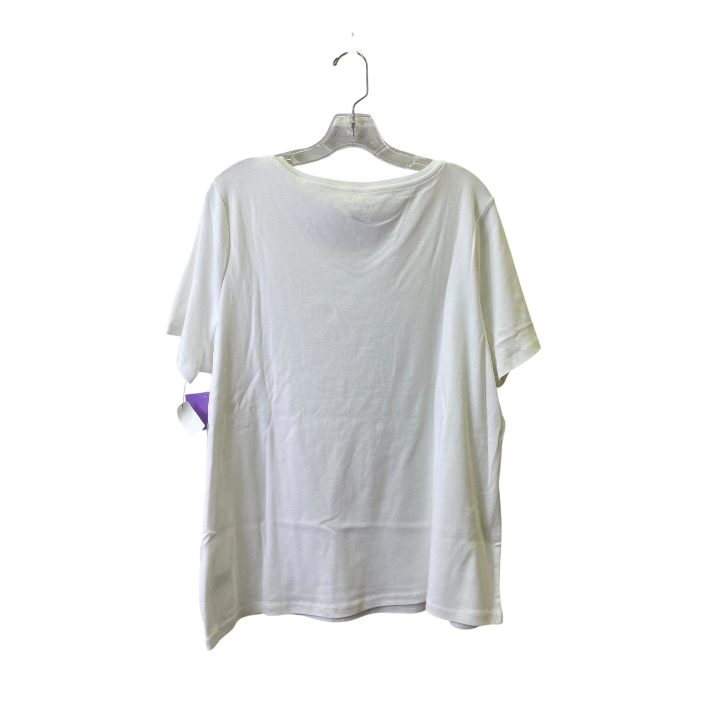 Top Ss Basic By Talbots In White, Size:2X