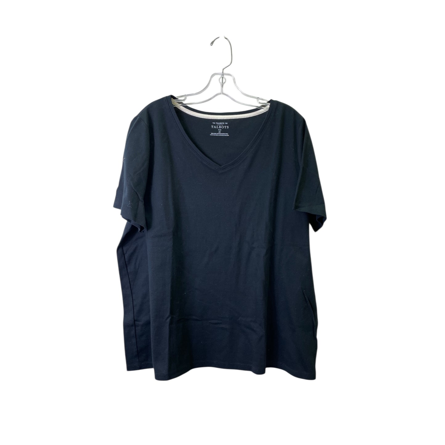 Top Ss Basic By Talbots In Black, Size:2X
