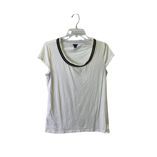 Top Ss Basic By Ann Taylor In Cream, Size:M