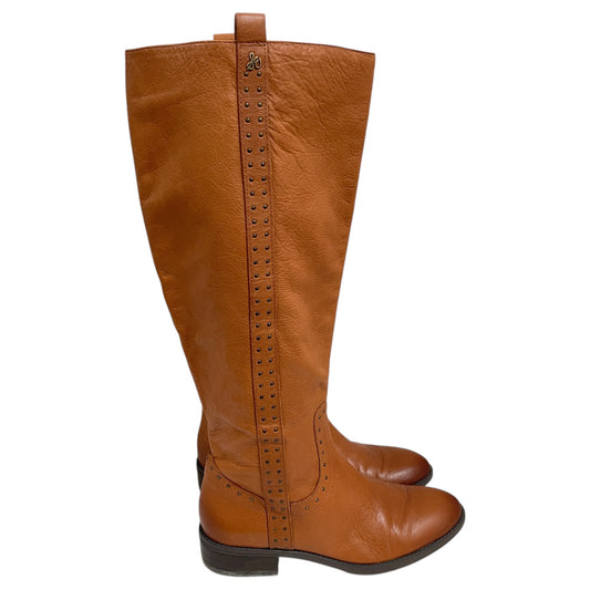 Boots Mid-Calf Flats By Sam Edelman In Brown, Size:6