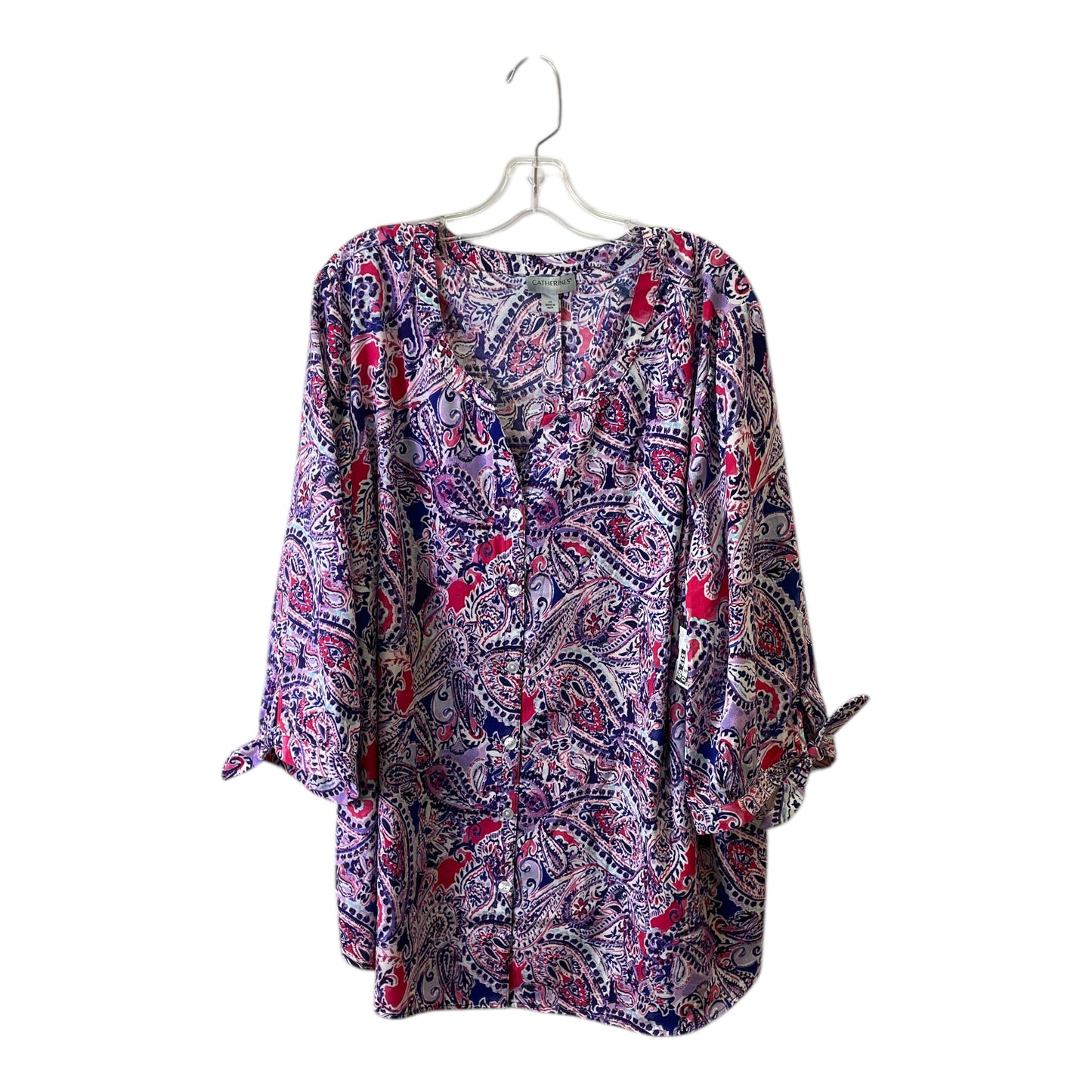 Top 3/4 Sleeve By Catherines In Purple, Size:2X