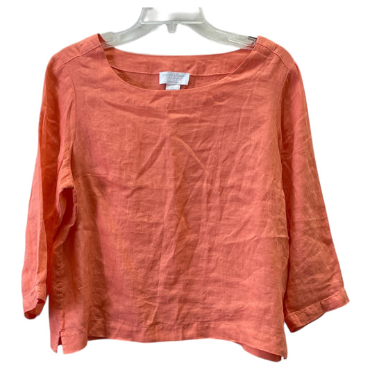 Top 3/4 Sleeve By Martha Stewart In Orange, Size:M