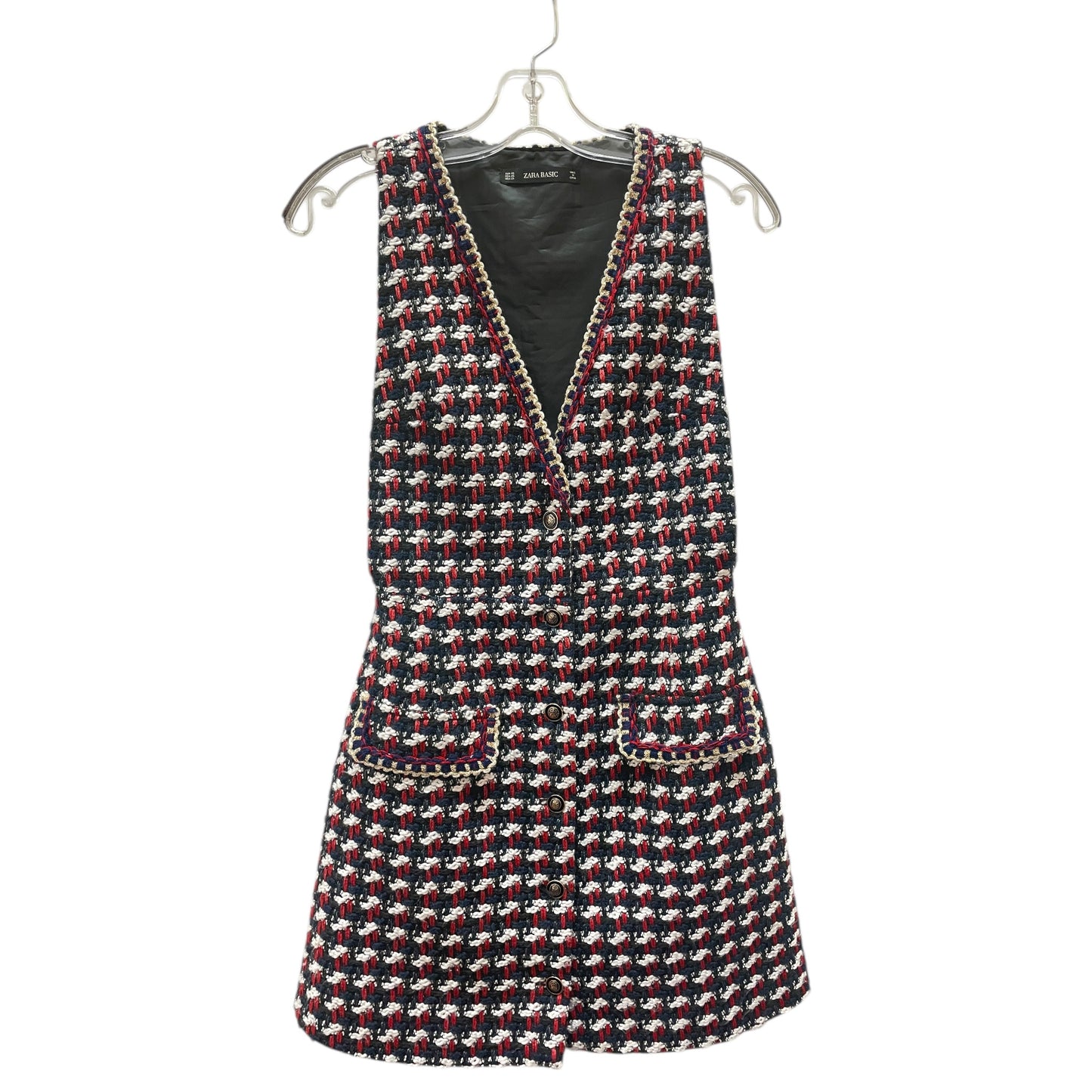 Dress Casual Short By Zara Basic In Blue & Red, Size:Xs