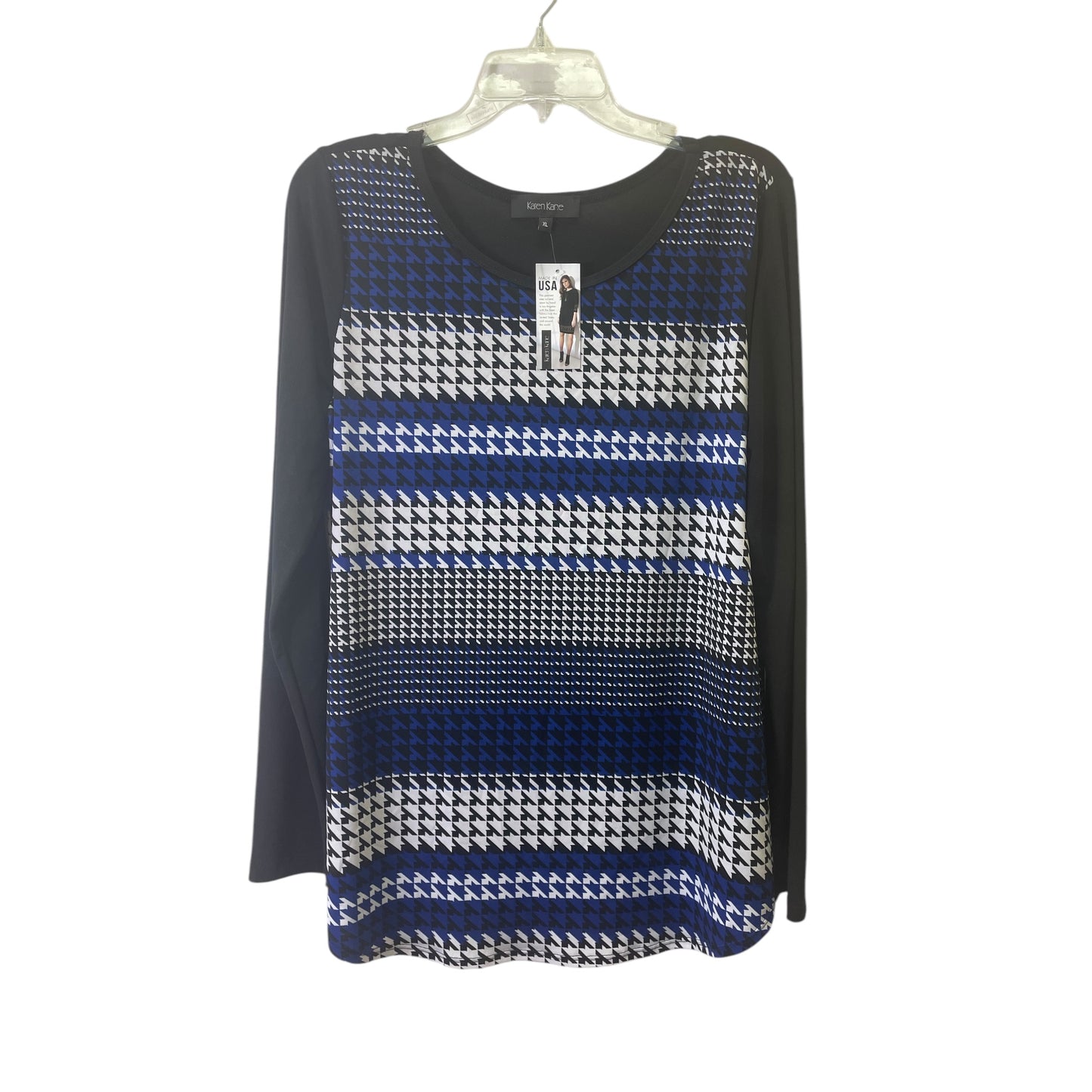 Top Ls By Karen Kane In Black & Blue, Size:Xl