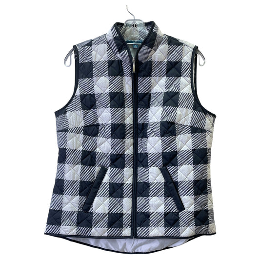 Vest Puffer & Quilted By Karen Scott In Black & White, Size:S