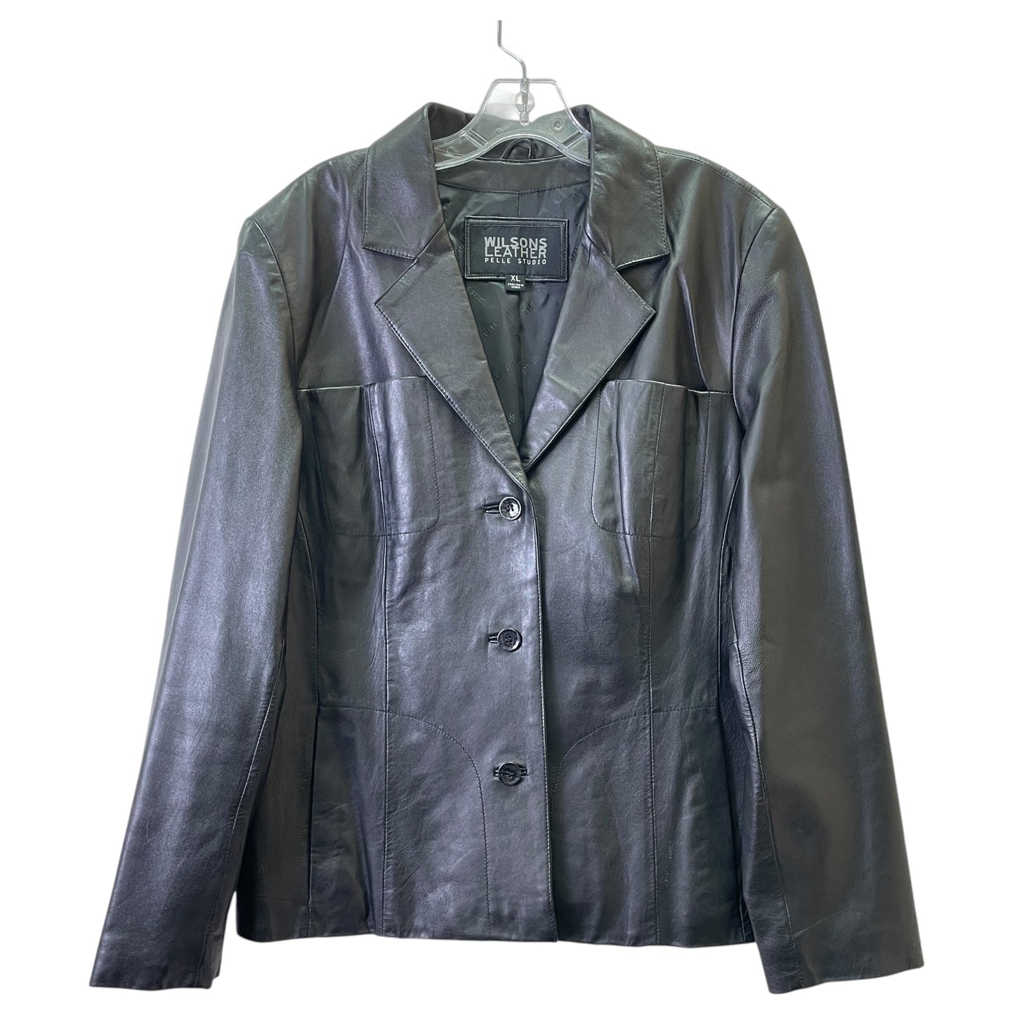 Coat Leather By Wilsons Leather In Black, Size:Xl