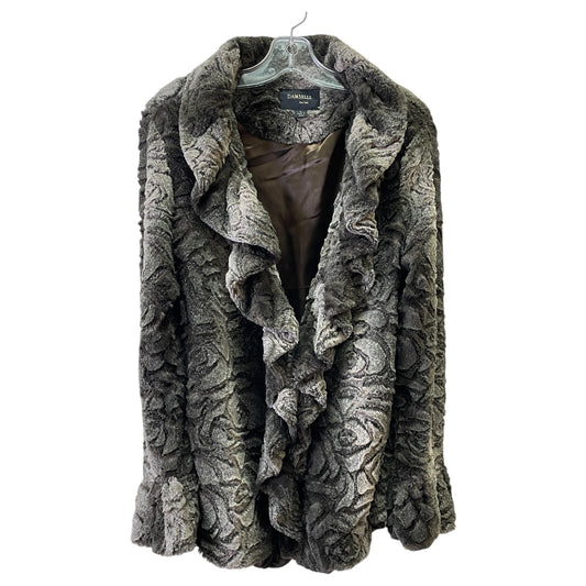 Coat Faux Fur & Sherpa By DAMSELLE In Brown, Size:L