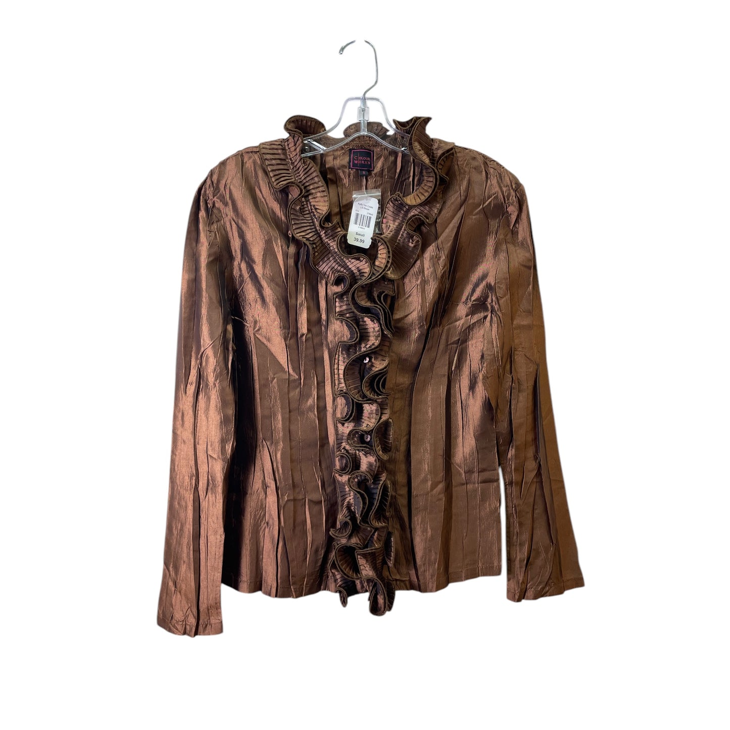 Top Ls By Color Works In Brown, Size:S
