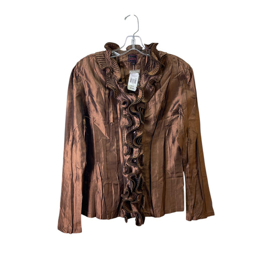 Top Ls By Color Works In Brown, Size:S