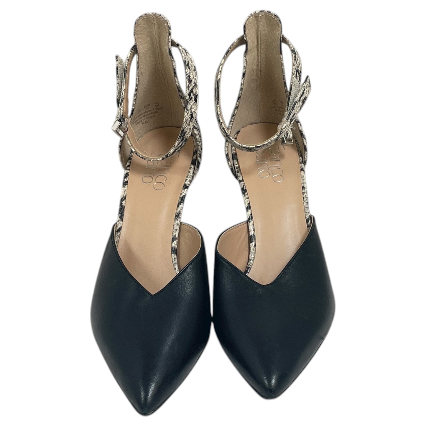 Shoes Heels Stiletto By Franco Sarto In Black & Cream, Size:7