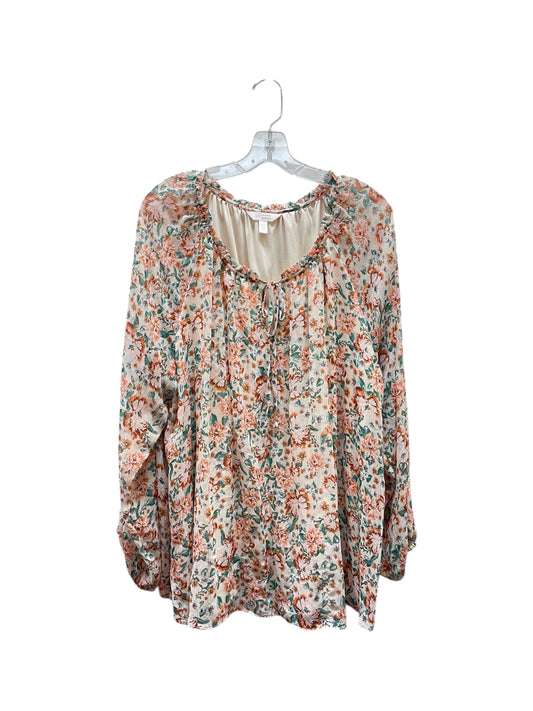 Blouse Ls By Lc Lauren Conrad In Floral Print, Size:2X