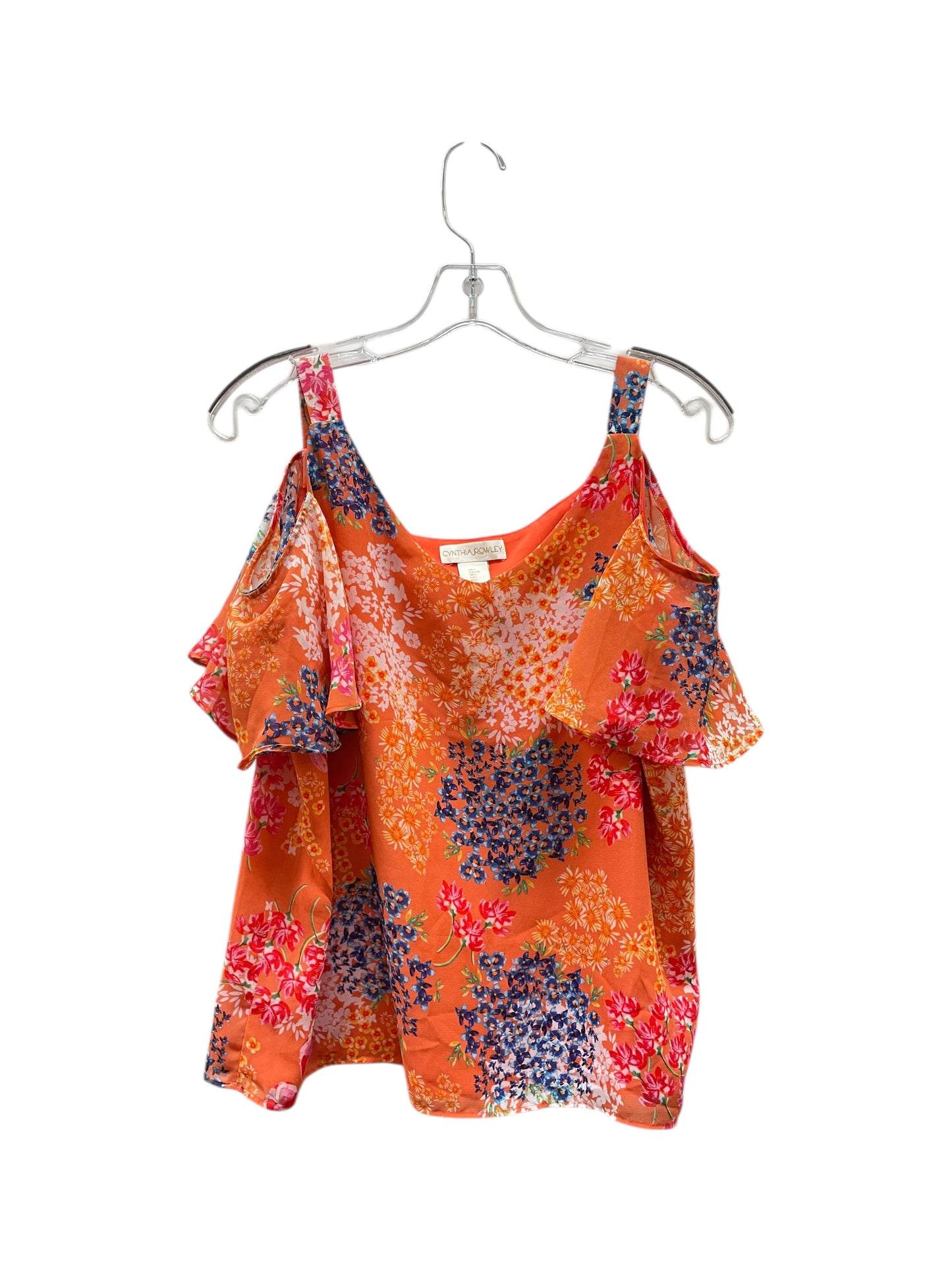 Blouse Ss By Cynthia Rowley In Floral Print, Size:L