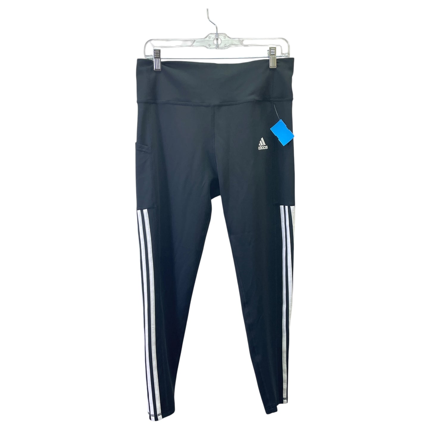Athletic Leggings By Adidas In Black & White, Size:L