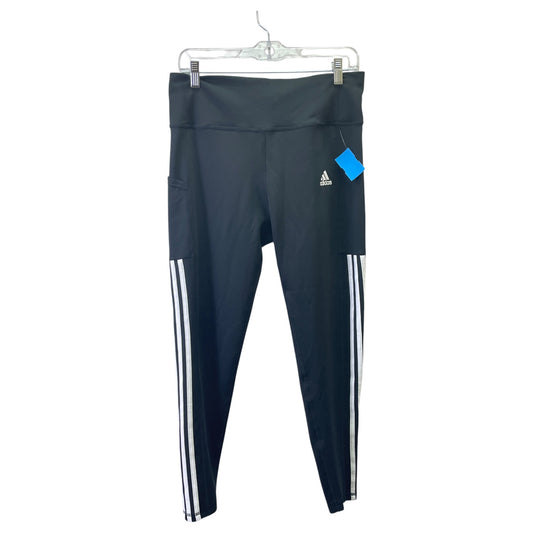 Athletic Leggings By Adidas In Black & White, Size:L