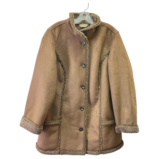 Coat Faux Fur & Sherpa By L.L. Bean In Brown, Size:1X