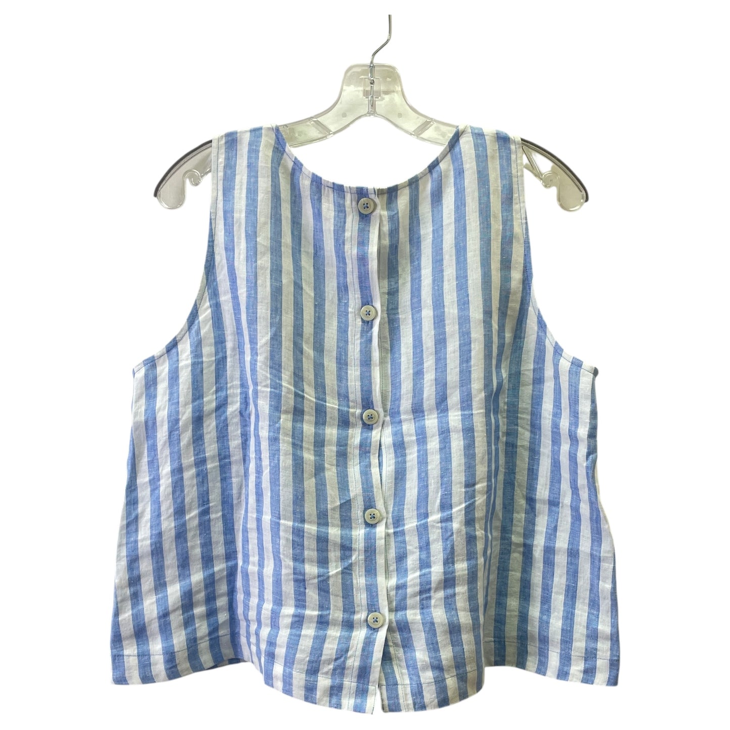 Top Sleeveless By J. Crew In Blue & White, Size:Xl