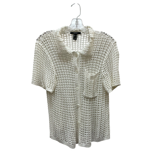 Cardigan By Forever 21 In White, Size:M