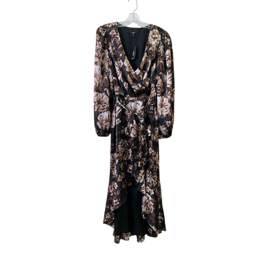 Dress Casual Maxi By Express In Black & Brown, Size:L