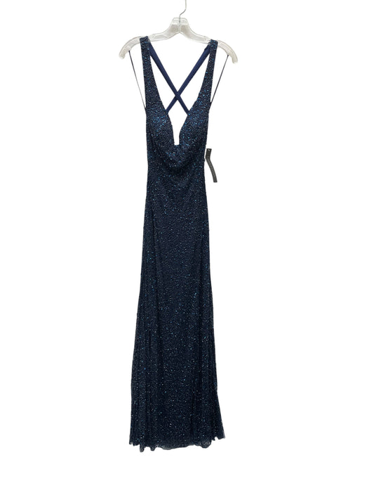 Dress Party Long By Aidan Mattox In Blue, Size:4